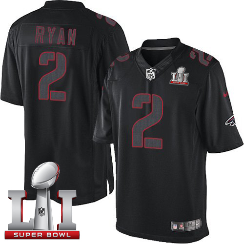 Nike Falcons #2 Matt Ryan Black Super Bowl LI 51 Men's Stitched NFL Impact Limited Jersey